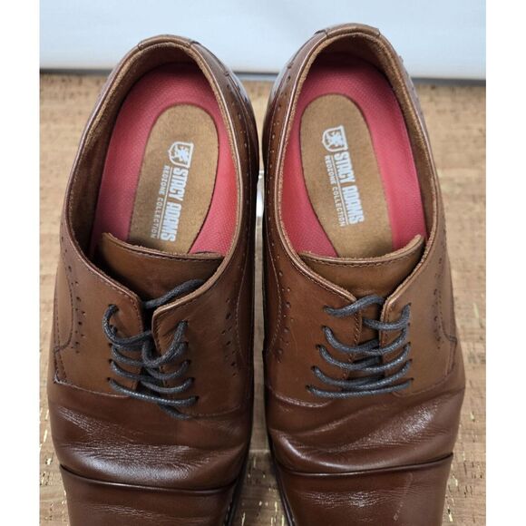 Stacy Adams Maddox Mens 10W Brown Leather Brogue Casual Dress  Oxfords Shoes‎ - Picture 7 of 11